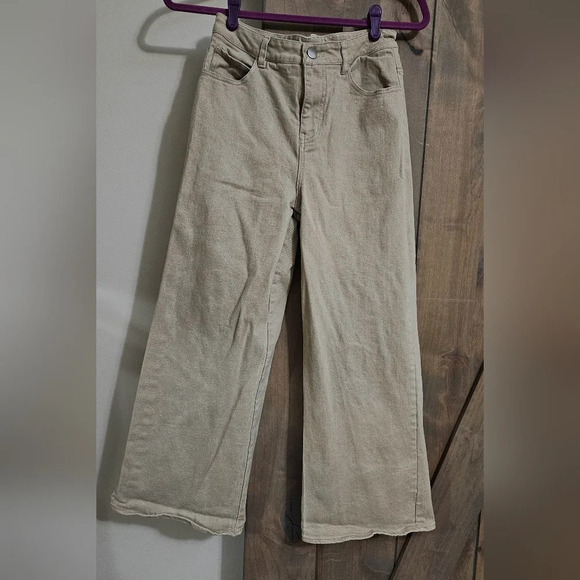 SUNLAND 17 Wideleg jeans High Rise In Taupe Beige . Size Medium - Picture 3 of 10